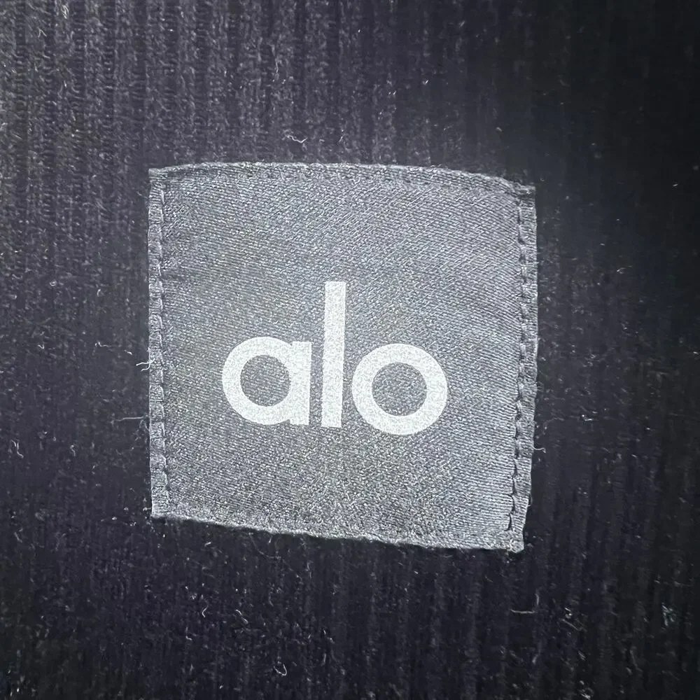 Alo Yoga Velour Baller‎ Hoodie Women's Size small black Oversized Heavyweight